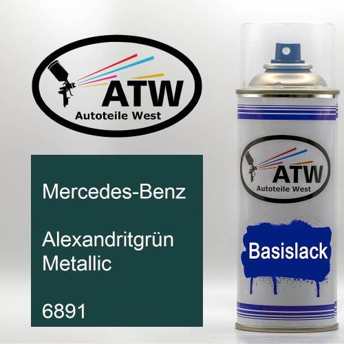 Mercedes-Benz, Alexandritgrün Metallic, 6891: 400ml Sprühdose, von ATW Autoteile West.